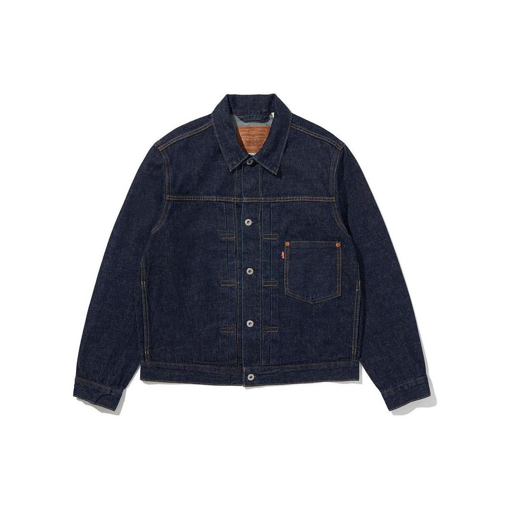 Levis Solid Color Button-Down Collar Long Sleeve Denim Jacket Men Outerwear Blue A3174-0002