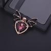 Punk Style Crystal Skull Brooch Vintage Rhinestone Wing Badge Lapel Pins for Women Men Accessories Halloween Brooches Gifts