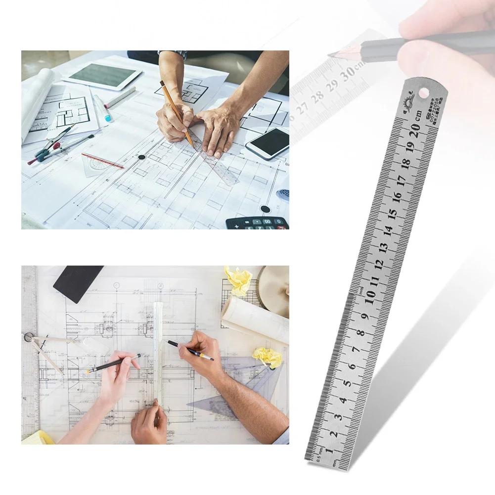 Stainless Steel Metal Ruler Metric Rule Precision Double Sided Measuring Tools
