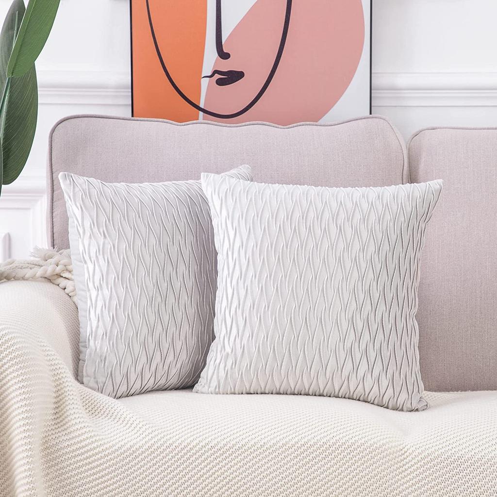 Kissenbezug für Sofa im leichten Luxusstil, einfarbig, nordisch, Ins-Kissenbezug, Samt, plissiert, gestreiftes Kissen