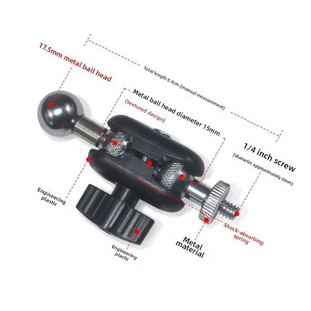 Stable Double Ball Head Bracket 1/4''Screw Action Camera Holder for Camera Monitor Video Light Mic