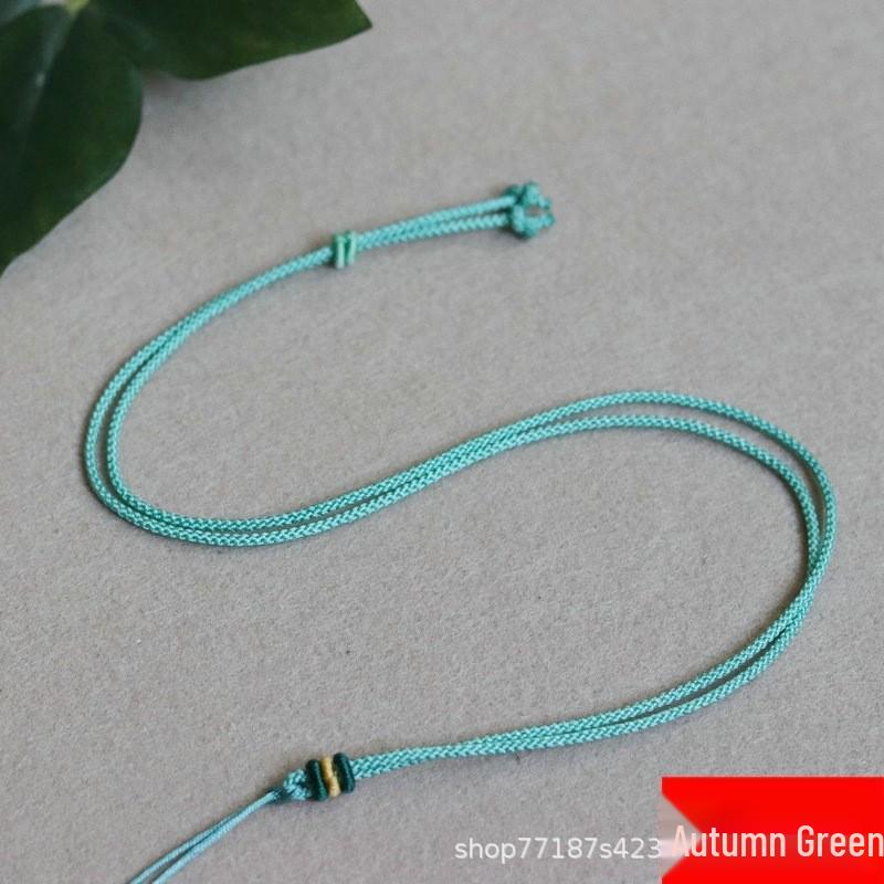 Adjustable Multi-Color Hand-Woven Jade Pendant Necklace Cord