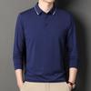Men'S Long Sleeve Lapel Polo Shirt Casual Solid Color Bottom T-Shirt Business Top