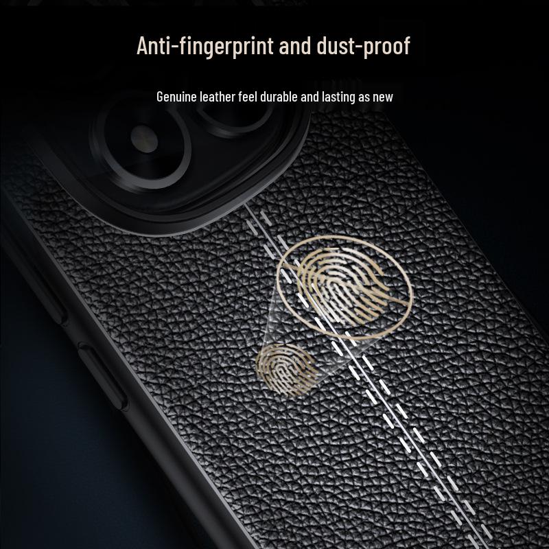 Redmi Note 15 Pro/K80 Pro Leather Texture Soft Case - Plain Leather Protective Cover