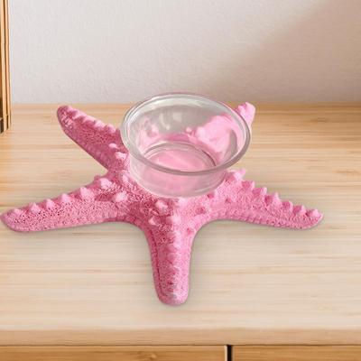 Starfish Candle Holder Resin Candle Holder Ornament Decorative Tabletop Sea Star Statue Creative Beach Candle Holder For Holiday