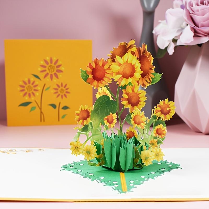 

1/2pcs 3D Pop Up Flower Card, Surprise Greeting for Birthday Mother s Day Graduation, Unique Creative Gift Idea,Sunflowers