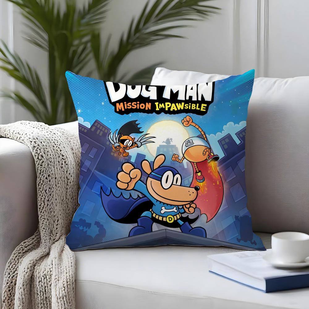 1PC Anime DDogmans Cushion Cover Plush Fabric Soft DoubleSided Printed Sofa Warm Winter Home Child Gift Pillow Case