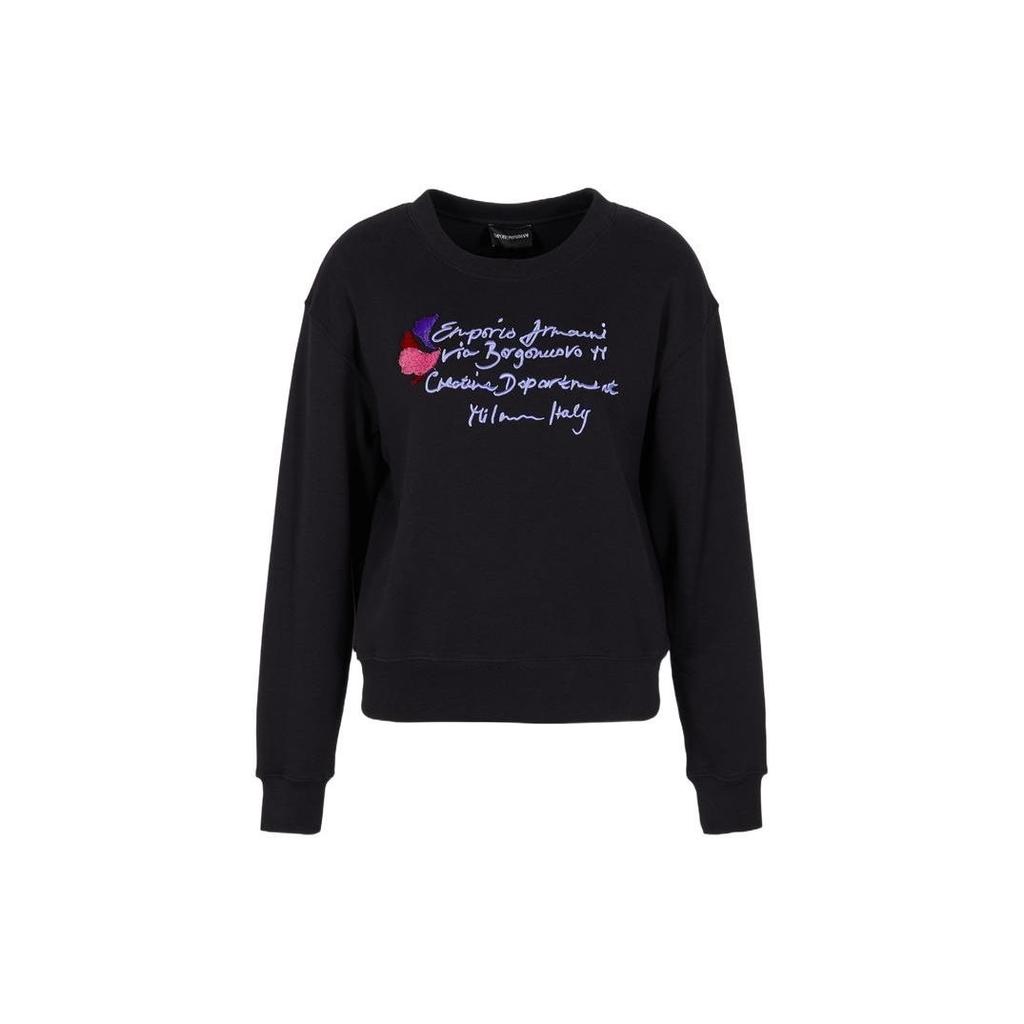 Emporio Armani Petal Embroidery Knitted Cotton Sweatshirt Women Sweatshirt 6R2M7E-2J49Z-0926