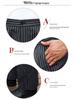 Men's Loose Straight-Leg Cotton Work Pants - Striped Kitchen Waiter Trousers