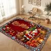 Christmas Theme Soft Crystal Velvet Rug Custom Name & Text Print Non Slip Floor Rug for Bedroom Living Room
