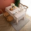 French Romantic White Lace Embroidered Rectangular Dining Table Cloth Cover Towel Wedding Decoration Photo Background