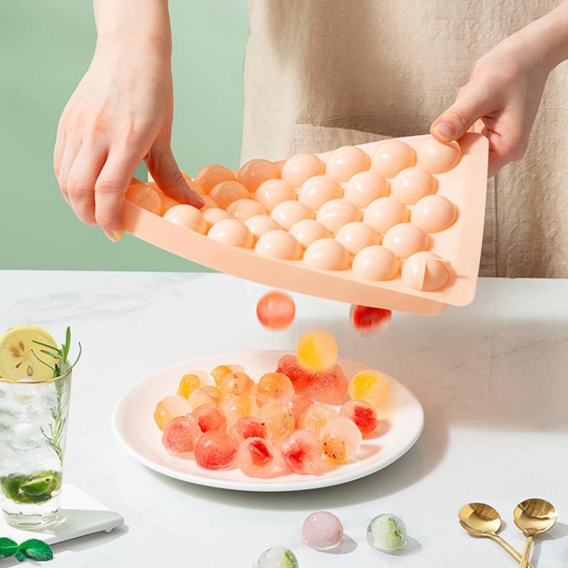 Plastic Ice Cube Mold Ice Ball Mold Round Square Ice Cube Tray Ice Cube Maker for Freezer Whiskey Cocktails Kitchen Bar Tools