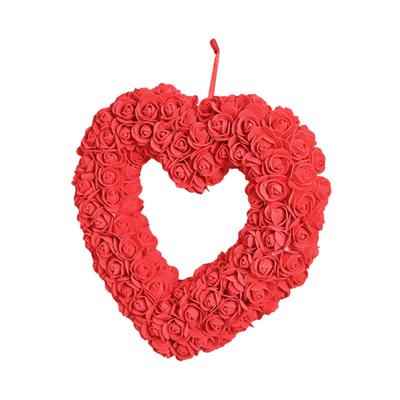 Valentines Day Wreath Heart Wall Decoration Fashion Valentine Wreath Door Wreath for Wedding Holiday Party Patio Living Room
