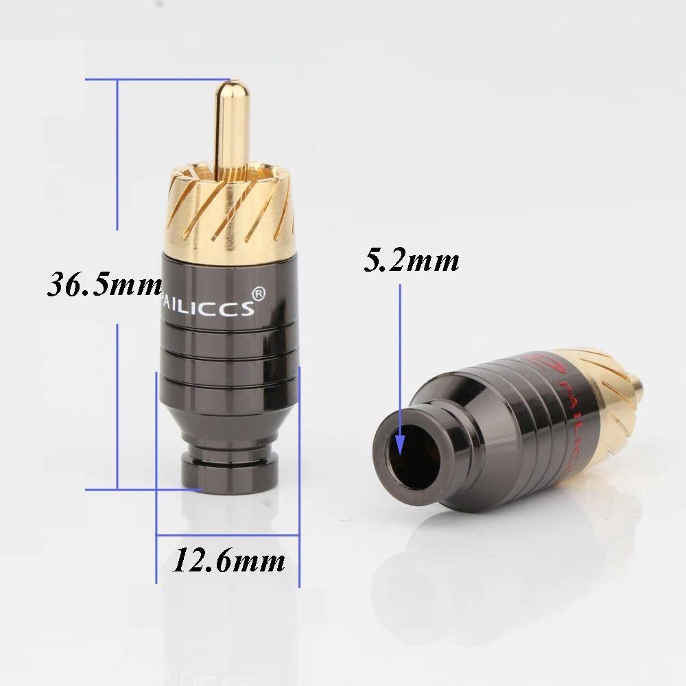 2Pcs Gold Plated RCA Plug Jack Soldering Speaker Audio Connector  Headphone Jack