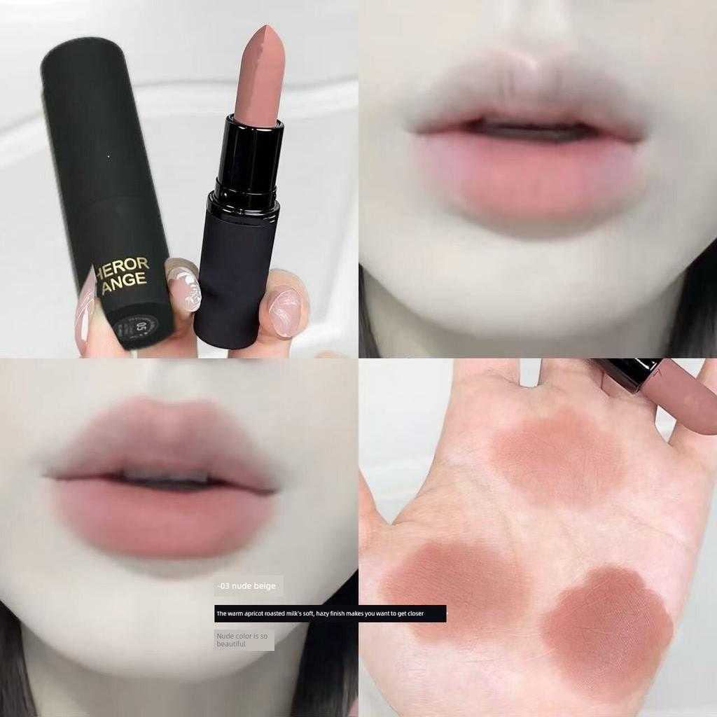 Atmospheric Low-Saturation Aesthetic Nude Coffee Lipstick! Clear, Matte Finish with a Natural, High-End Texture That's Instantly Perfect