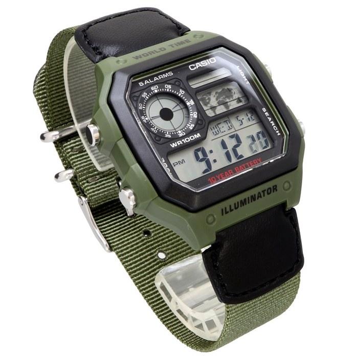 Casio World Time AE-1200WHB-3BV Digital Watch (Green)