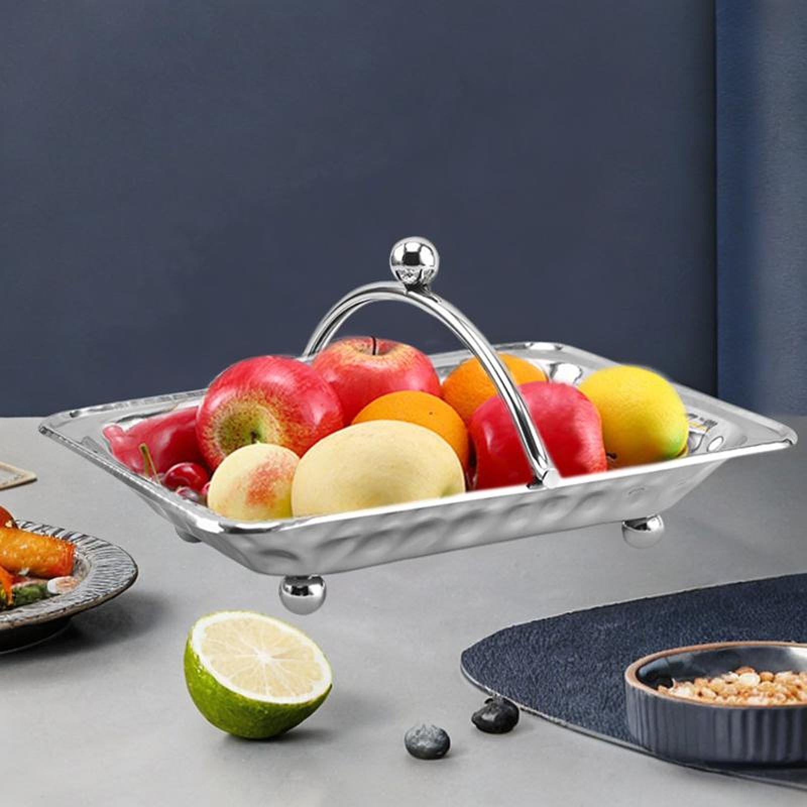 

Metal Vanity Tray Portable Stainless Steel Multifunction Napkins Holder for Cosmetics Bathroom Hotel Bar Household Dinning Table серебряный