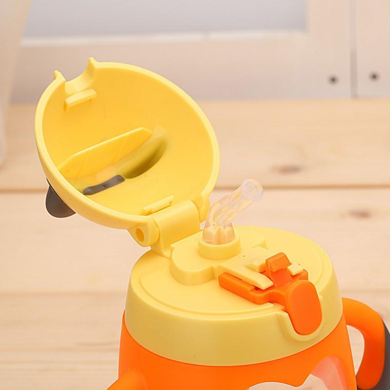 Cute Baby Cup Kids Children Learn Feeding Drinking Water Straw Handle Bottle Training Cup Baby