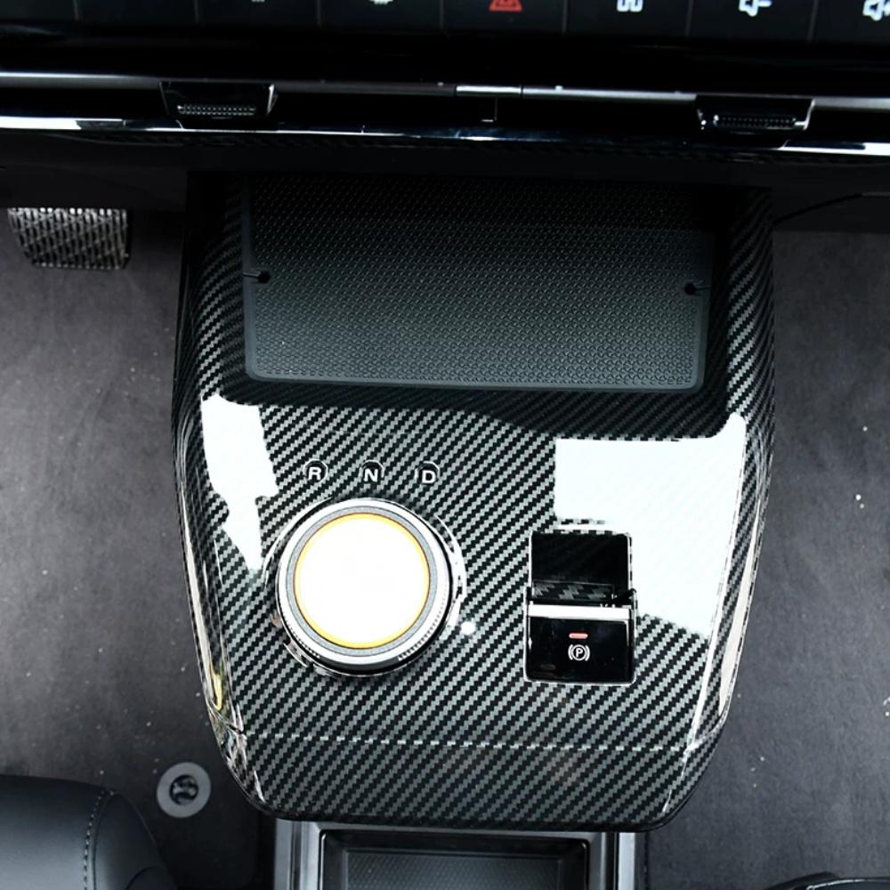 1PC Carbon Fiber Car Center Console Cover Trim Gear ShiftsPanel Frame Sticker for MG4 EV Mulan F19A  2023