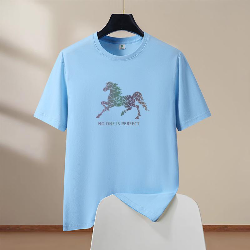 

Футболка для мужчин с круглым вырезом Футболки с изображением лошадей Мужская футболка для мужчин Большие размеры S-6XL Мужские футболки Спортивные принты Футболки с короткими рукавами XL светло-синий