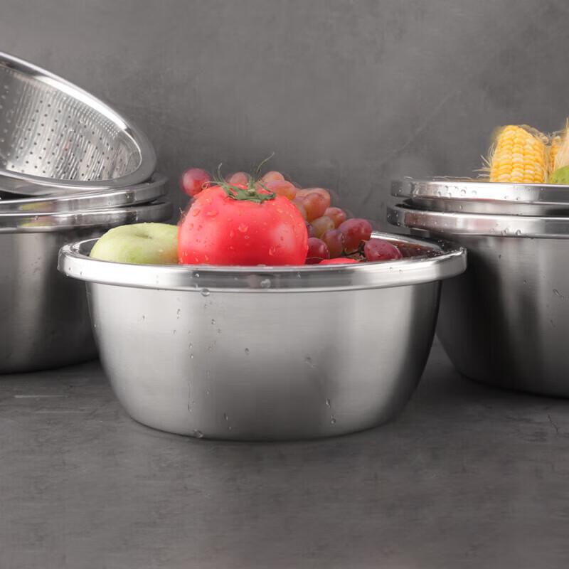 Yishuxiang 24cm Stainless Steel Deep Soup Basin (2-Pack)