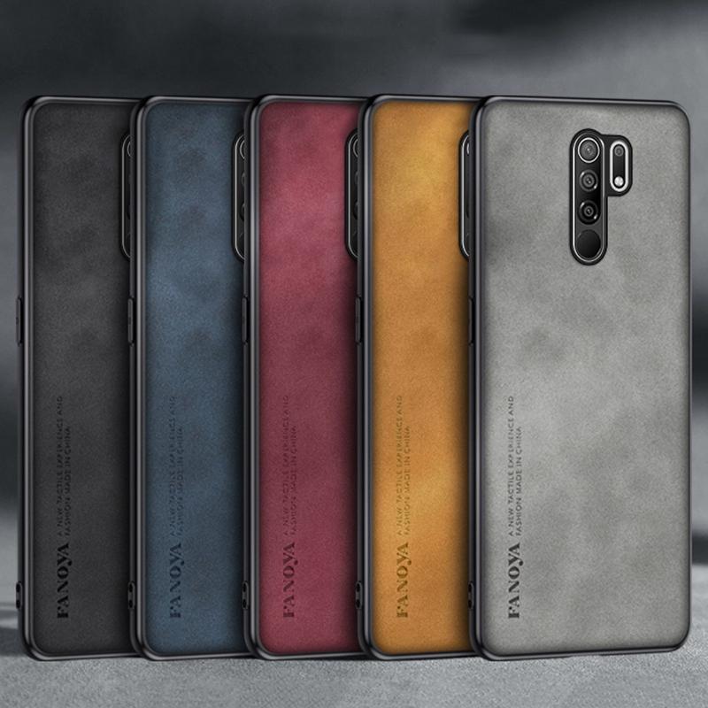 Luxus PU Bőr Tok Xiaomi Redmi 9-hez Hátlap Matt Ütésálló Védelem Szilikon Telefontok Redmi Note 8 Pro Redmi9-hez