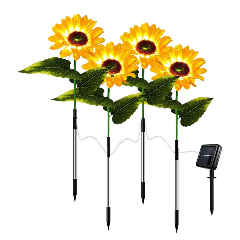

LED Sunflower Landscape Lighting Waterproof Solar Lawn Walkway Lighting Easy Installation Automatic Switch for Courtyard