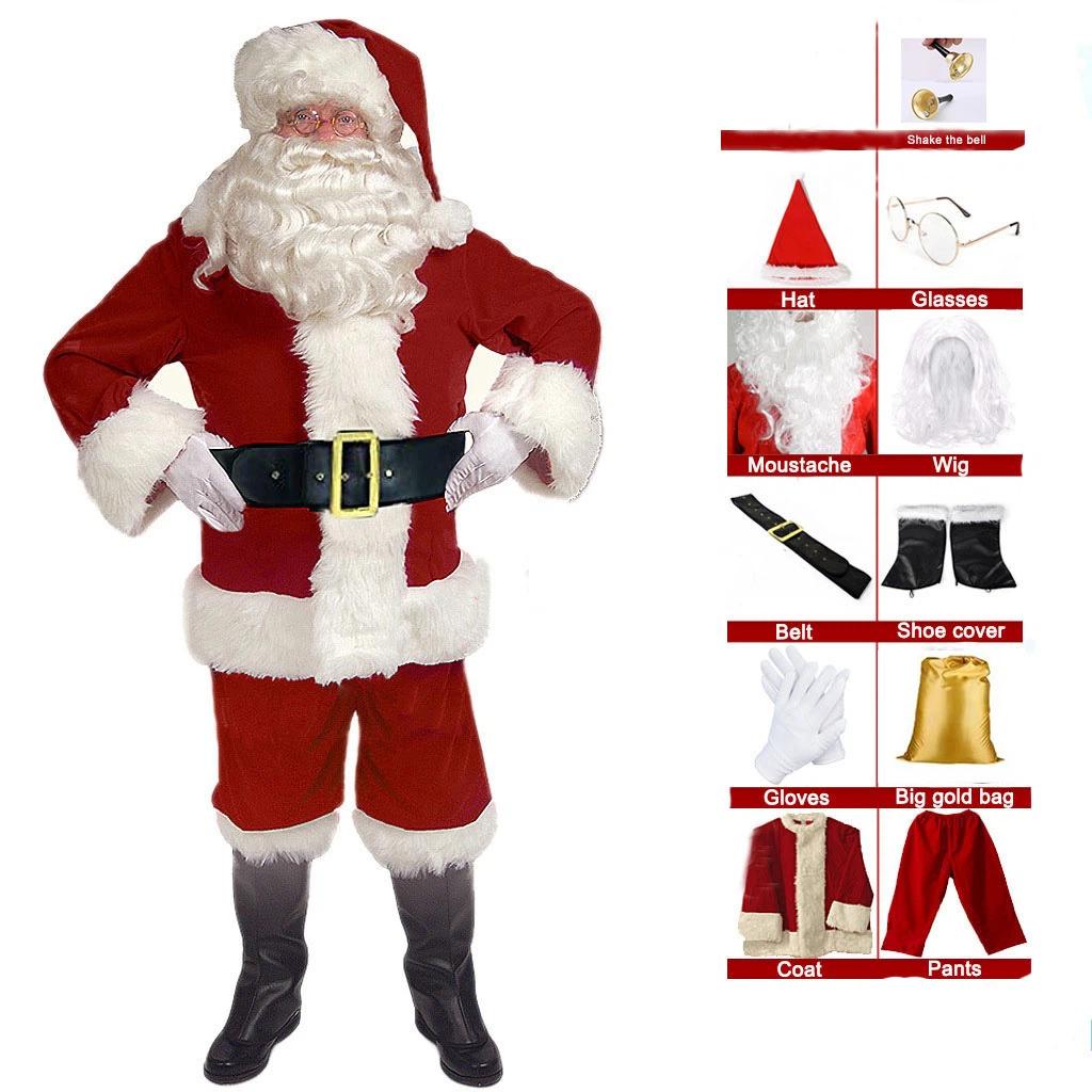 Deluxe Thick Velvet Santa Claus Costume