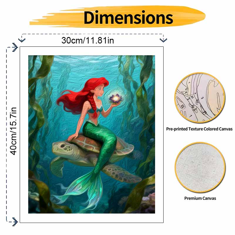 Disney Mermaid Digital Oil Painting Diy Oil Painting Hand Painting Living Room Bedroom Decoration Painting