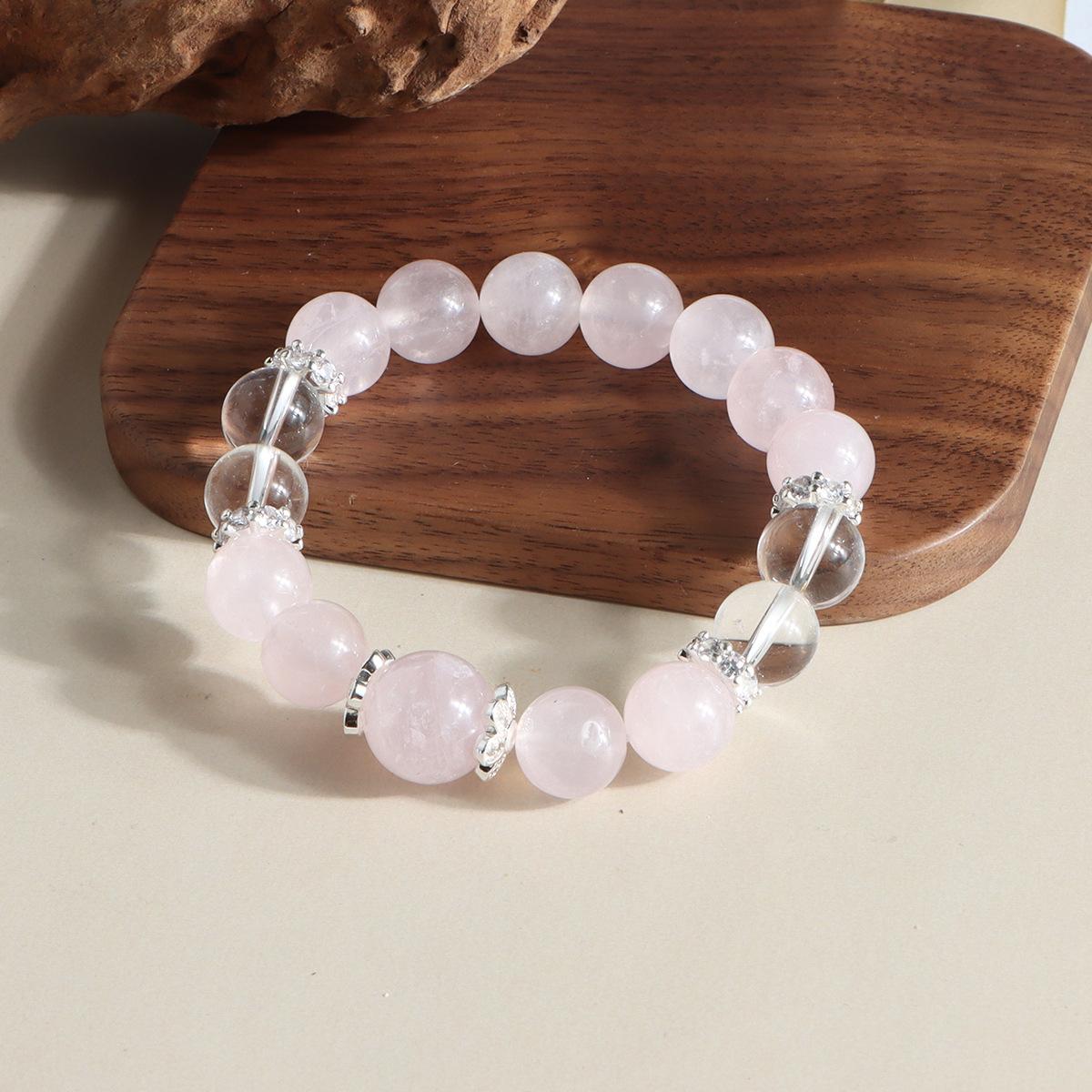 Bracelet powder crystal white crystal double spell crystal bracelet fashionable versatile commuter explosion Douyin live broadcast