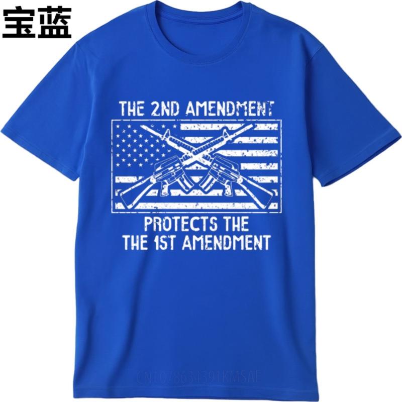 Soft Cotton Tee Workout Men short sleeve tshirt Casual The Second Amendment Protects The First Amendment Stylish For him Tshirt