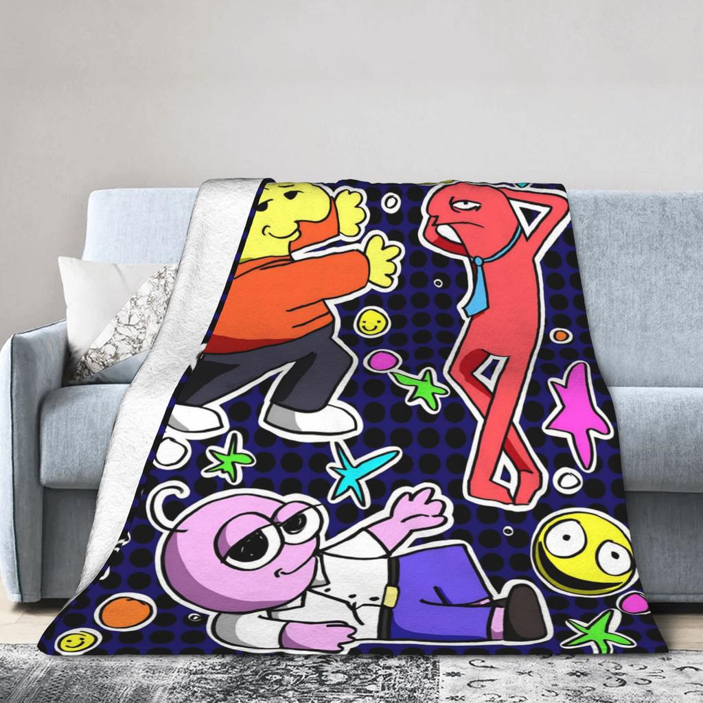 Smiling Friends Pim a Charlie Potisk Deky Pánské Dámské Super Měkké Útulné Přehozy do Obývacího Pokojí 50x60 Palců Více Velikostí