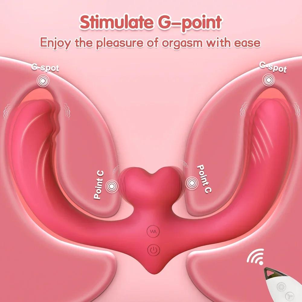 G-Spot Double-Ended Sex Toys Dildo Vibrator for Women Lesbian Couples 7 Vibration Vibrators Strapless Strap-on Adults Good anal