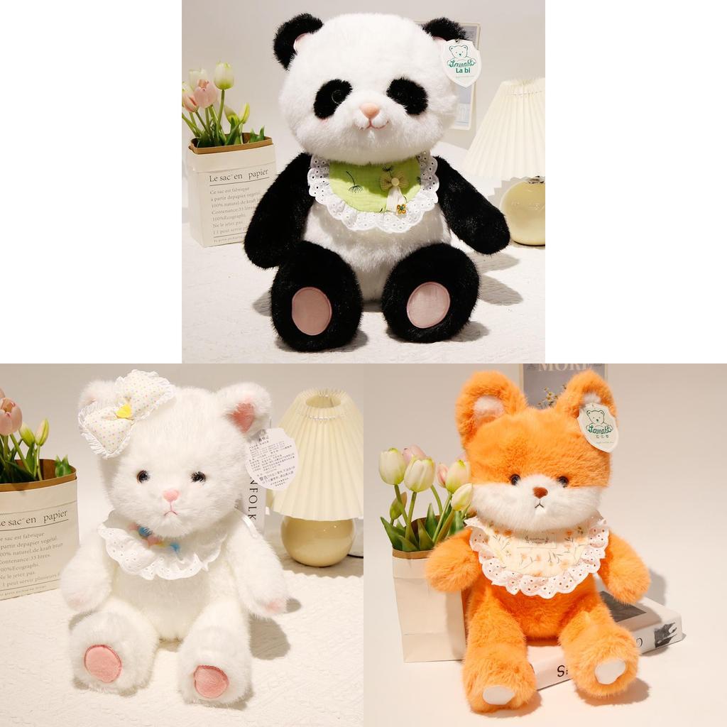 Cute Fox Panda And Rabbit Plush Toys With Soft Cotton Filling Great Gift For Girls And Boys