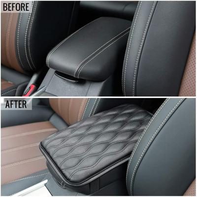 Alfombrilla Impermeable de Cuero PU para Reposabrazos de Coche Universal Interior Reposabrazos de Coche Cubierta de Almohadilla para Caja de Almacenamiento Protector de Reposabrazos a Prueba de Polvo
