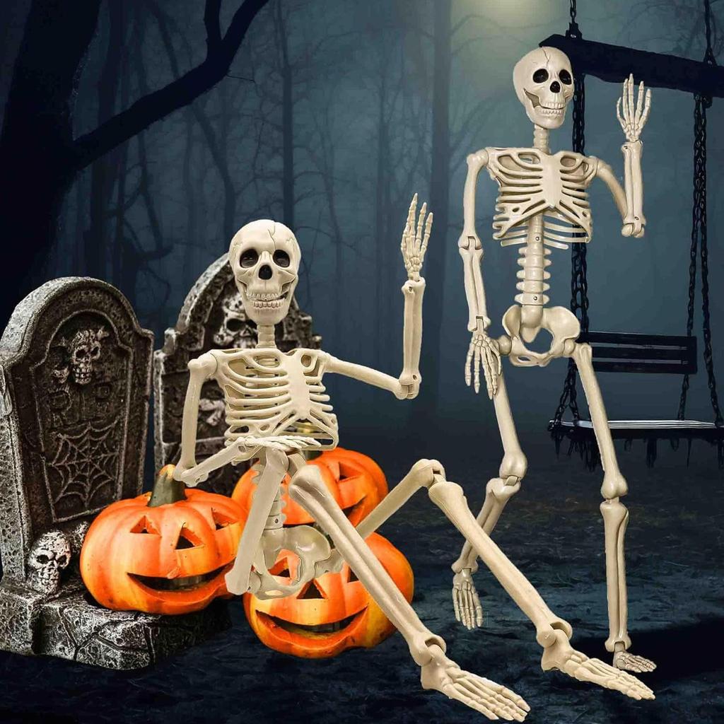 90cm Halloween Skeleton Decor Poseable Joints For Creepy Positions, Perfect For Yard/haunted House Displays Skeleton Props