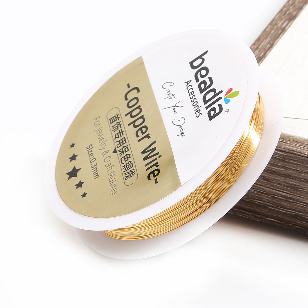 

Медная проволока для бисероплетения для браслета «сделай сам», ожерелья, цветного ювелирного шнура, веревки для рукоделия 0.3mm 15M