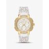 Oversized Sydney Pavé Gold-Tone Logo Watch MK7221