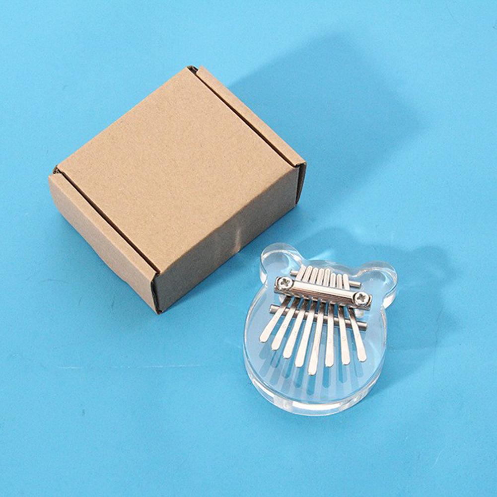 Mini Crystal Finger Piano Acrylic 8-tone Kalimba Thumb Piano Cute Christmas Music Gifts Keyboard Instrument for Children Trainer