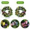 Easter Decor Wreath - Artificial Foliage, Blooms & Egg Accents | Festive Door/Wall/Porch Ornament For Home & Easter Parties | Reusable Spring Holid