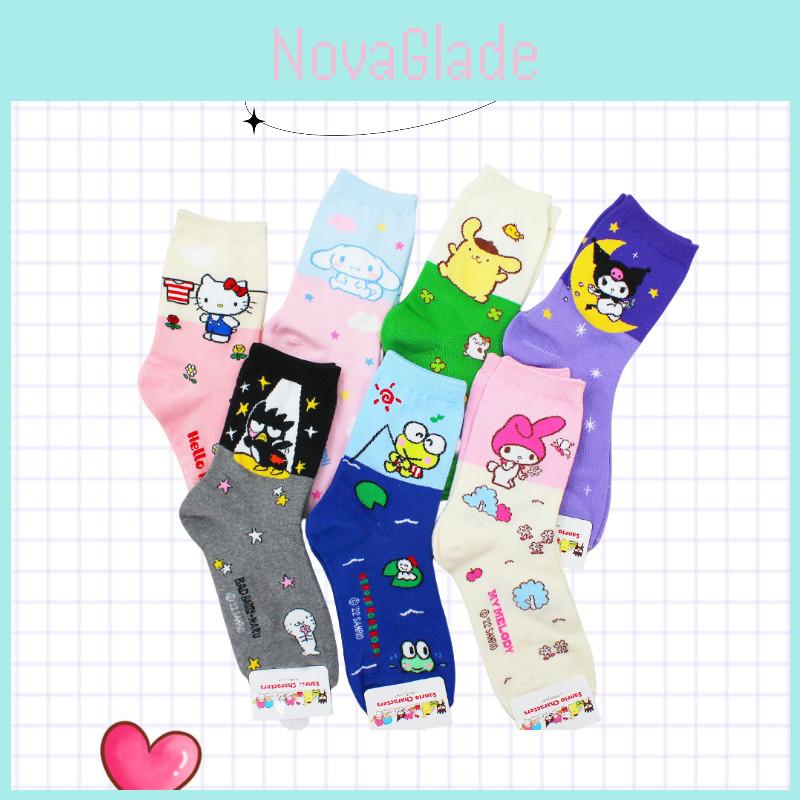 New Arrival Korean Cartoon Cute Kitty And Yu Gui Dog Colorful Mid-calf Socks For Girls