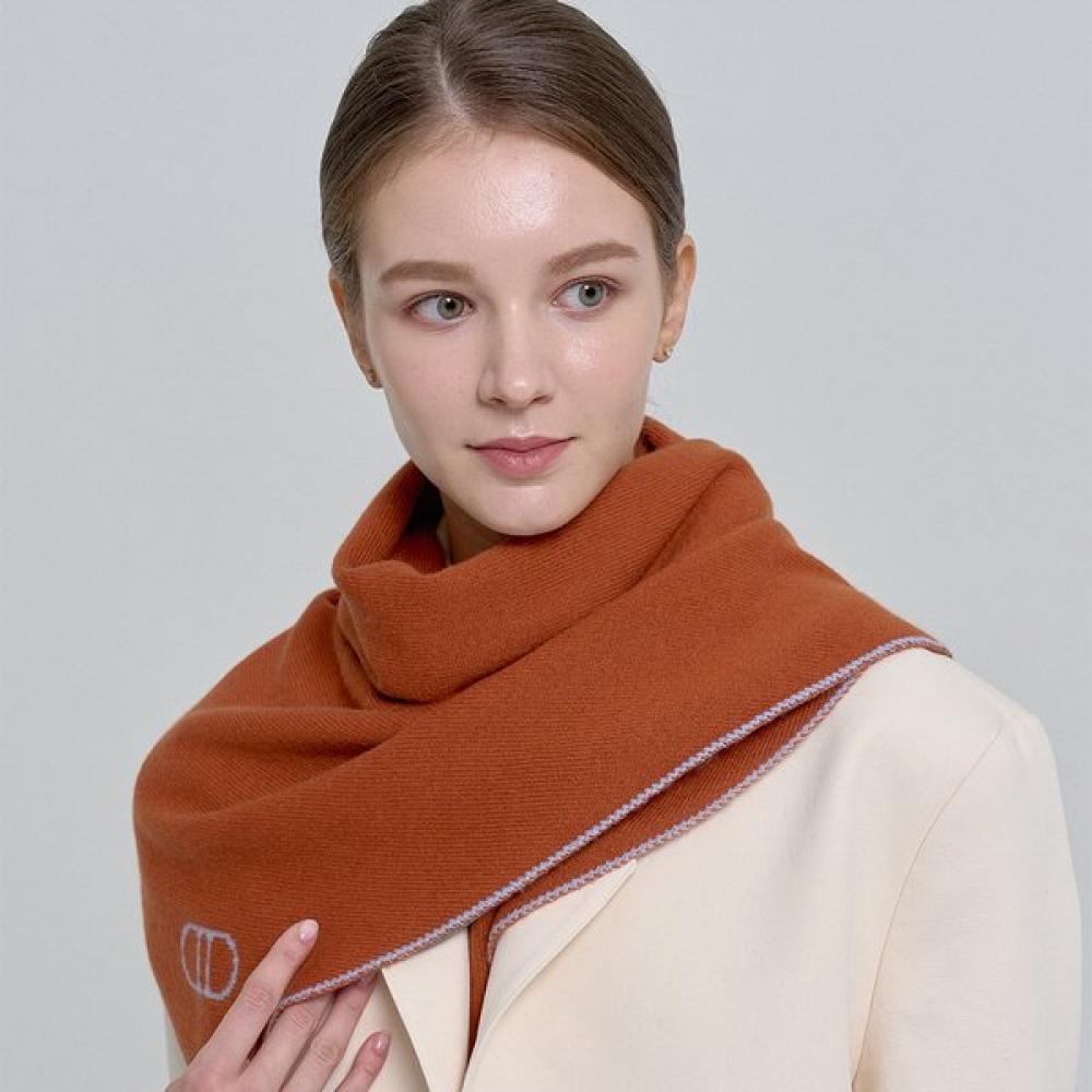 Dal Cashmere Double Sided Cashmere Shawl Muffler Brick Sky