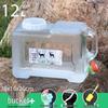 Transparent Outdoor Camping Water Bucket with Faucet and Lid - Food Grade Square Storage Container for Drinking Water