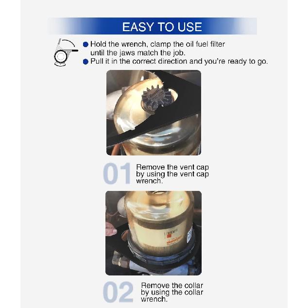 Replace For Davco 6’’ ID 380134 382 Colar/Vent Cap Oil Fuel Filter Wrench For Fuel Pro 382, 380, Metal