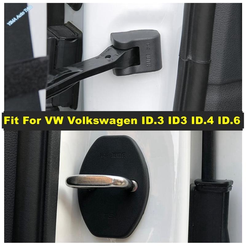 Plastic Auto Styling Door Lock Protector Buckle Decoration Cover Trim Fit For VW Volkswagen ID.3 ID3 ID.4 ID.6 Car Accessories