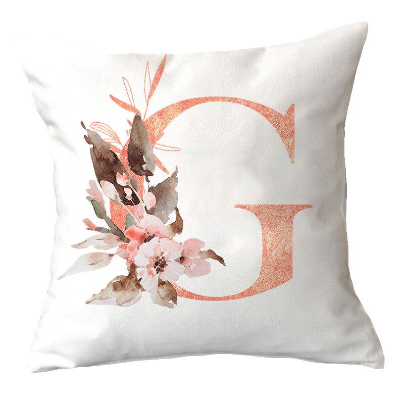 Ins Nordic Pillowcase Pink Letter Cushion Pillowcase Car Sofa Waist Home Furnishing