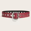 Fashion Color Solid Large Metal Buckle Decoration Women Casual Belt Wide