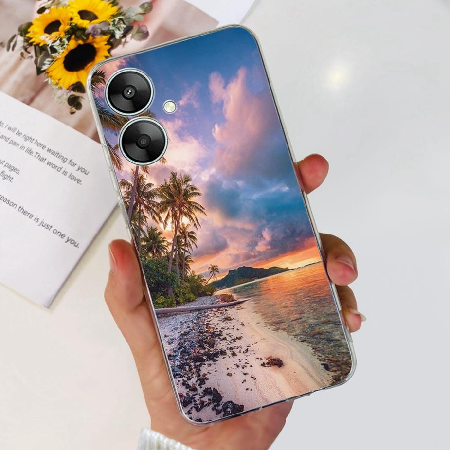 For Xiaomi Poco M6 5G Case Stylish Painted Cover Clear Silicone Phone Case For Xiaomi Poco M6 Pro M6Pro PocoM6 Soft Cover Bumper