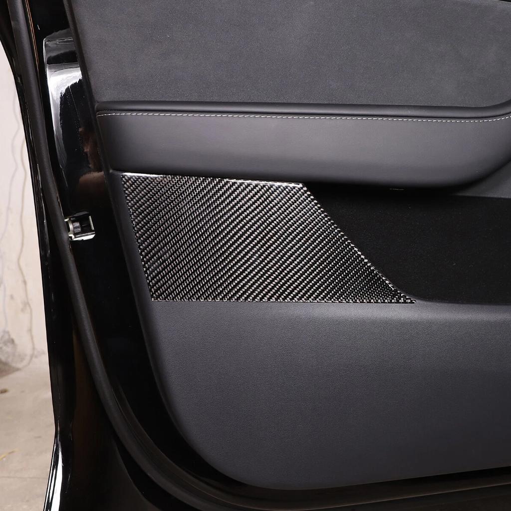 For Tesla Model 3 Y 2016-2024 Soft Carbon Fiber Car Door Storage Slot Side Panel Trim Sticker Car Protection Accessories 4PCS