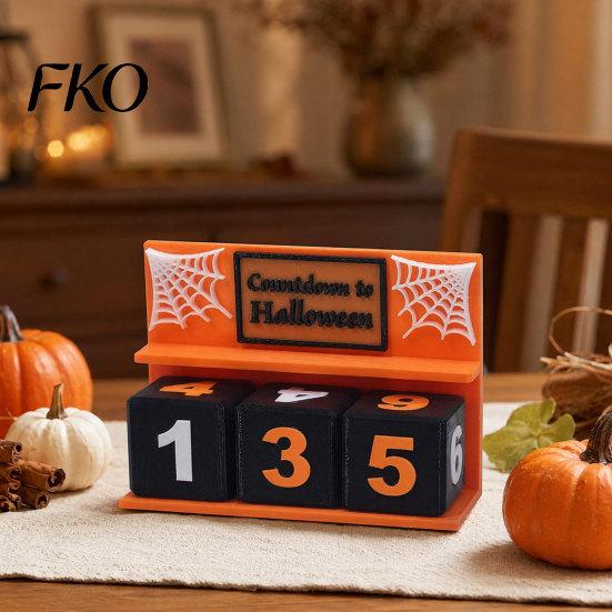 Halloween Decor Countdown Calendar Block, 3D Printed Advent Calendar, Spooky Daily Holiday Count Down to Table for Mantel, Tiered Tray Family